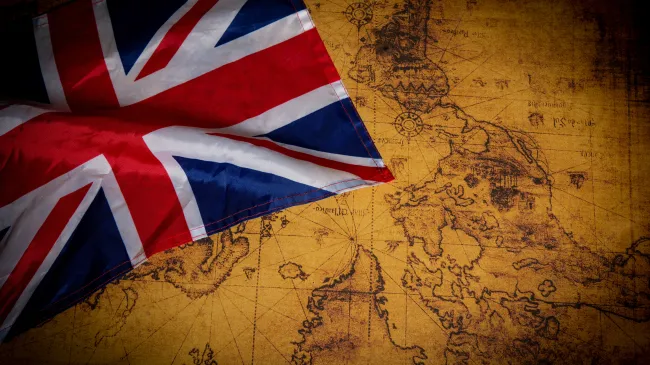 british flag and map